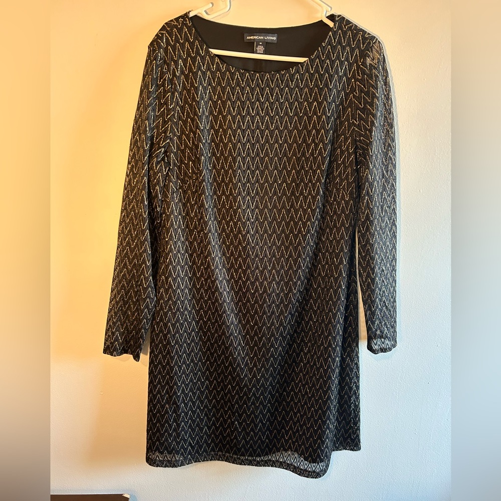 Black and gold cocktail dress